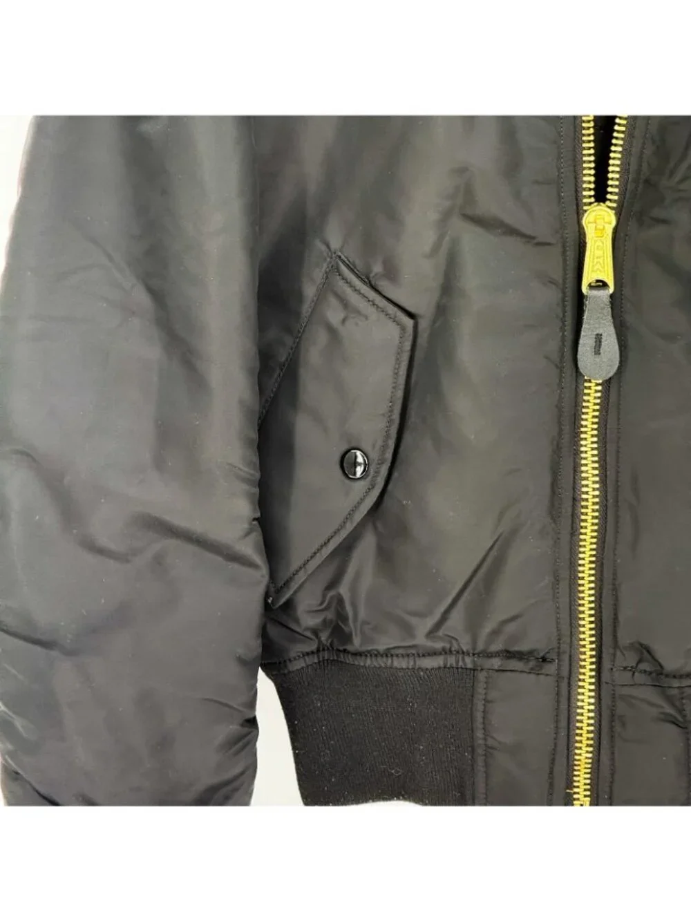 Alpha Industries MA1 Bomber Jacket Black Slim Fit Nylon Flight Mens XS Outerwear